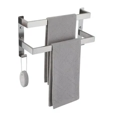 Double Towel Bar Towel Racks for Bathroom, Bath Towel Holders Wall Mount, Sta...