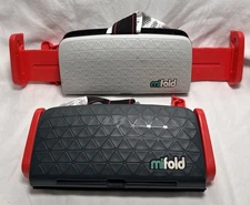 MIFOLD Grab-And-Go Compact Car Booster Portable Seats lot of 2 Light & Dark Grey