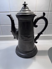 Antique Pewter Coffee Pot, handle, Spout
