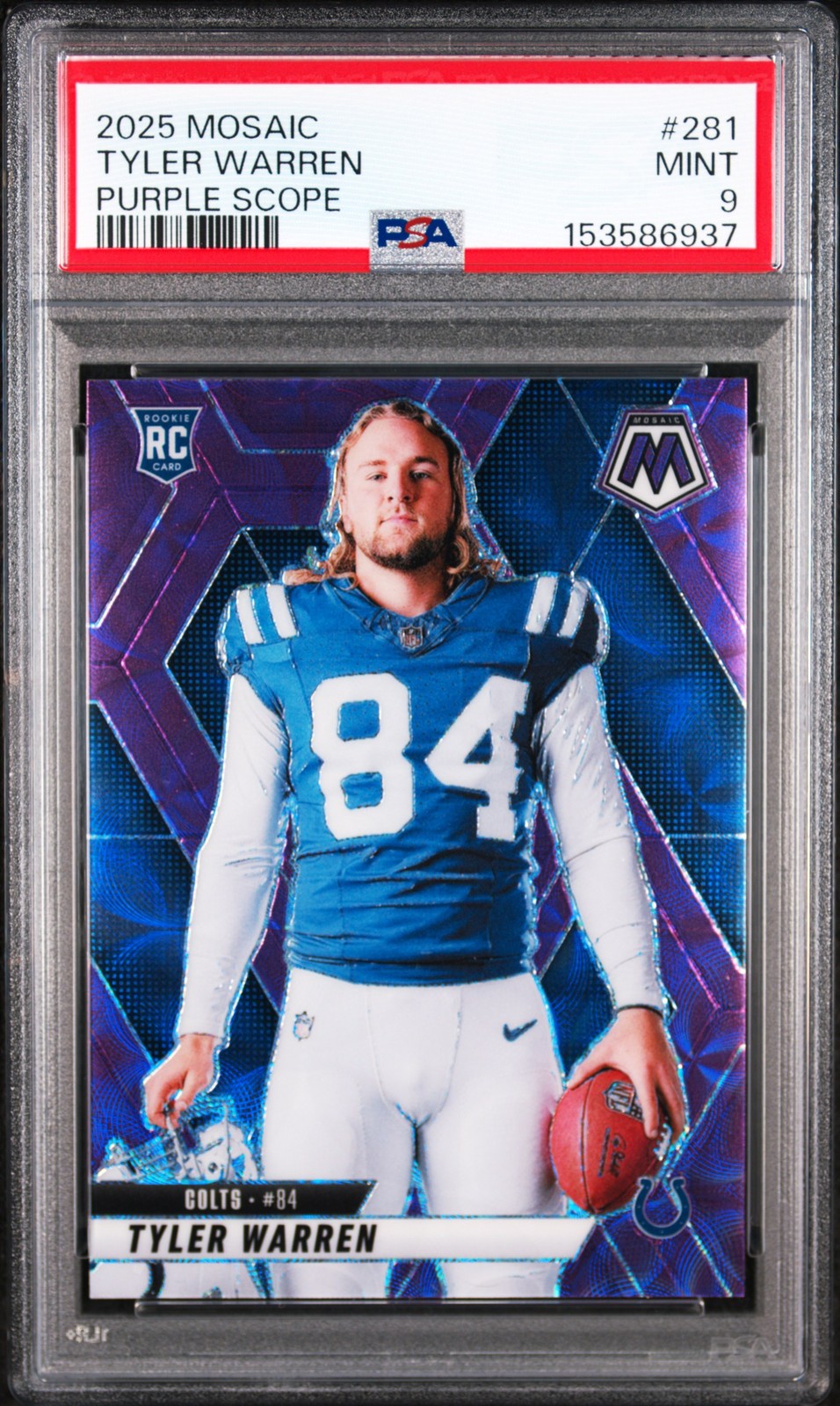 2025 PANINI MOSAIC PURPLE SCOPE #281 TYLER WARREN PSA 9