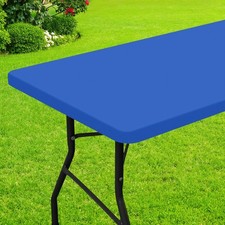 Rectangle Picnic Table Cloth Waterproof Elastic Fitted Tablecloths For 8 Foot Ta
