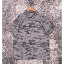 Travis Mathew Polo Shirt XXL Mens Gray Camo Palm Tree Performance Golf