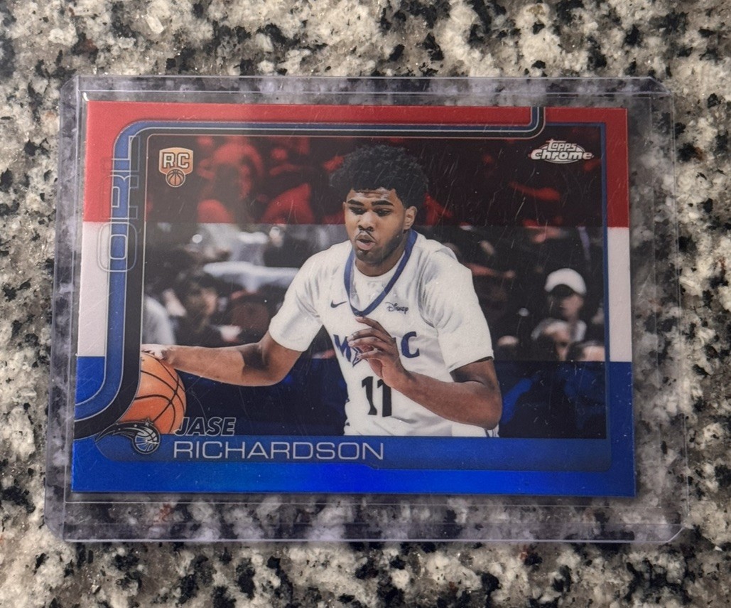 2025-26 Topps Chrome Jase Richardson Red White and Blue Refractor #275