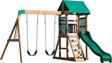 Backyard Discovery Buckley Hill 100% Cedar Wood Swing Set | Outdoor Kids Playgro