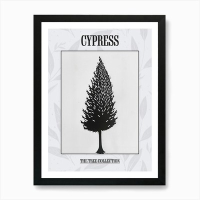 Cypress Tree Simple Geometric Natur Framed Wall Art Poster Canvas Print Picture