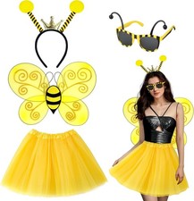 Bee Costume Accessories Set for Adults Kids Wings,Antenna,Headband, Tutu for Gir