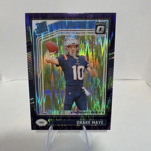 2024 Panini Donruss Optic - Rated Rookie Drake Maye #229 Purple Shock Prizm (RC)