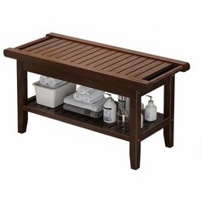Bamboo Bath Stool Water Resistant Stable Seating for Shower Safety