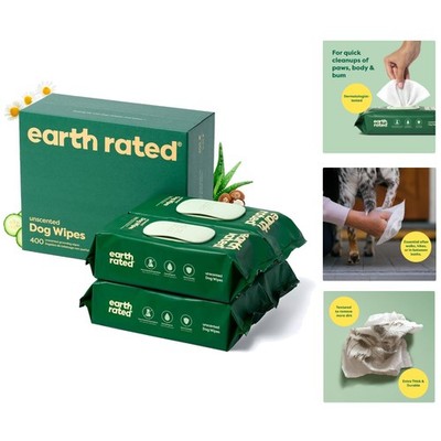 400 Count Unscented Pet Grooming Wipes - Gentle, Hypoallergenic for Dogs & Cats