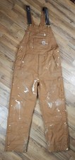 Carhartt Loose Fit Bib Overalls Mens Medium Brown Duck Quilt Lined OR4393-M