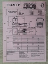 Renault R 380.19TD Intercooler Tractor Specification Brochure Leaflet 1990