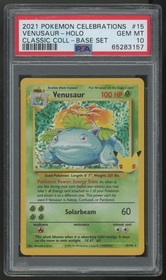 2021 Pokemon Venusaur Celebrations Classic Collection Holo #15 PSA 10