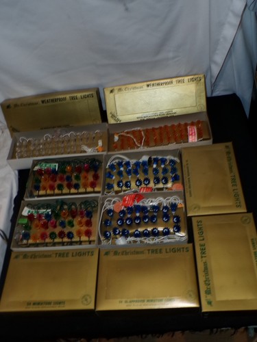 Vintage Christmas Light sets UNUSED MR. CHRISTMAS wt reflectors NOT WORKING