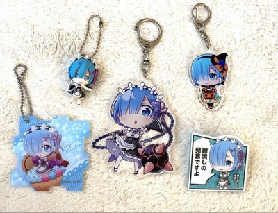 Rem ReZero Keychain Set 5pc Acrylic Charms Collectible Rare Authentic