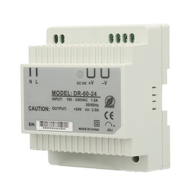 DR 60 24 60W Single Output 24V Din Rail Power Supply For Industrial Control