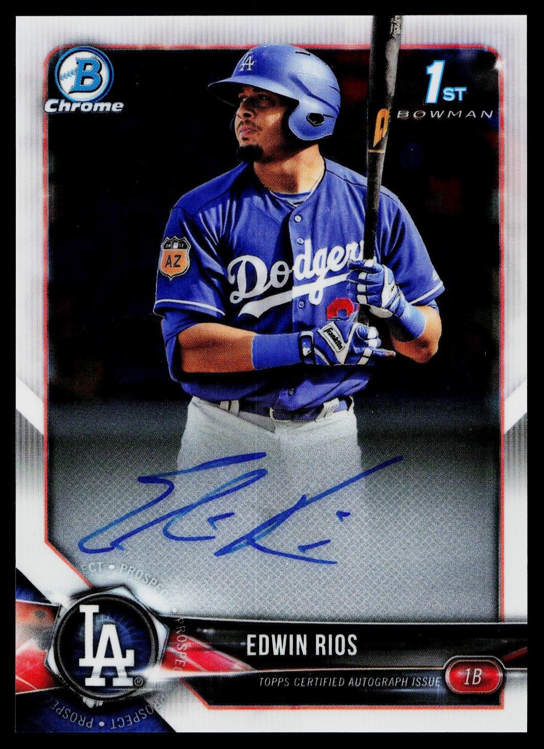 2018 Bowman Chrome #BCPA-ER Edwin Rios Prospects Autographs