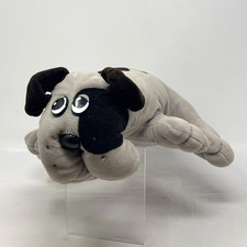 TONKA Pound Puppies Large Gray Black Puppy Dog 17" Plush 1985 Korea Red Collar