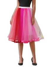 Women's 80s Tutu Skirts Rainbow Puffy Tutu Layered Tulle Petticoat Skirt for ...