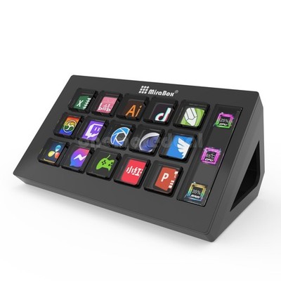 MiraBox 293S Stream Deck Visual Mini Keyboard+15 LCD Keys for Live Streaming