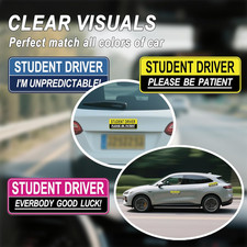 2pcs Student Driver Magnet for Car,Safety Warning Be Patient New Driver Stick...
