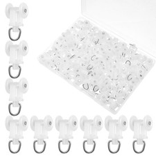 Curtain Track Glider Rollers 100 PCS Hooks Ceiling Plastic Mute Wheel