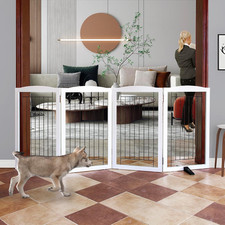 Freestanding Dog Fence Indoor, Foldable Dog Gate for Doorways, Stairs or Hallway