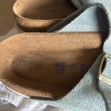 Birkenstock Arizona Womens Turquoise Suede Soft Footbed Women Size 40/9 Us Regul