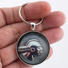 Antique Pontiac Indian Chief Chrome Grill Emblem Ornament 1.2" Diameter Keychain