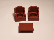 Sillones y mesa Fisher Price Little People de colección muebles de salón marrón