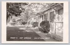 Piners Hot Springs Cottages Calistoga California RPPC Postcard