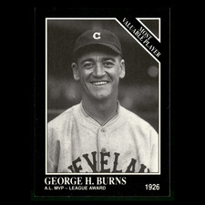 George H. Burns #309 1991 Conlon Collection TSN Cleveland Indians Baseball Card