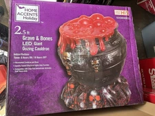 Home Depot Home Accents 2.5ft Giant LED Oozing Cauldron Halloween Prop New