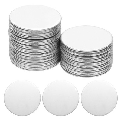 50Stk Edelstahl-Disc-Blanks Stanz-Tag Gravierte Rundcharme-Anhänger 32mm/1,26''