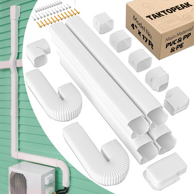 4'' 17 Ft Mini-Split Line Set Covers, Line Hide Cover Kit for Mini Split Air Con