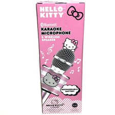 Hello Kitty Bluetooth Karaoke Microphone Wireless Speaker USB Charging Pink NIB