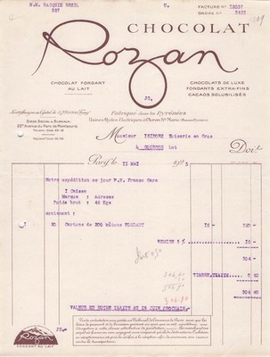 75 PARIS Schokolade ROZAN 1925 Oloron Pyrenäen