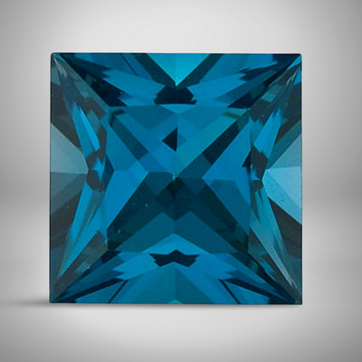 London Blue Topaz Square Cut Gemstone 0.20 Cts - 4 mm Lustrous Loose Gem #