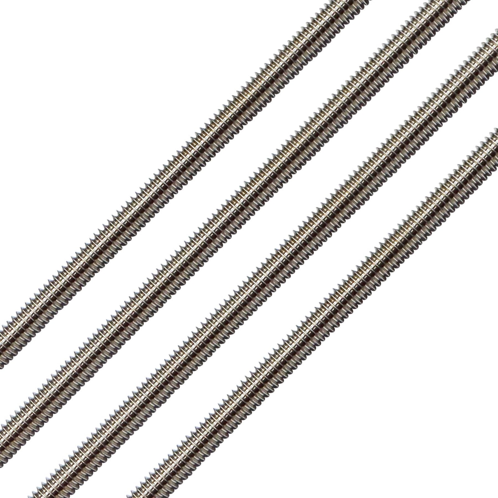 Aiwaiufu 1/4"-28 Stainless Steel Threaded Rods, 4PCS, 12Inch 1/4''-28, Silver