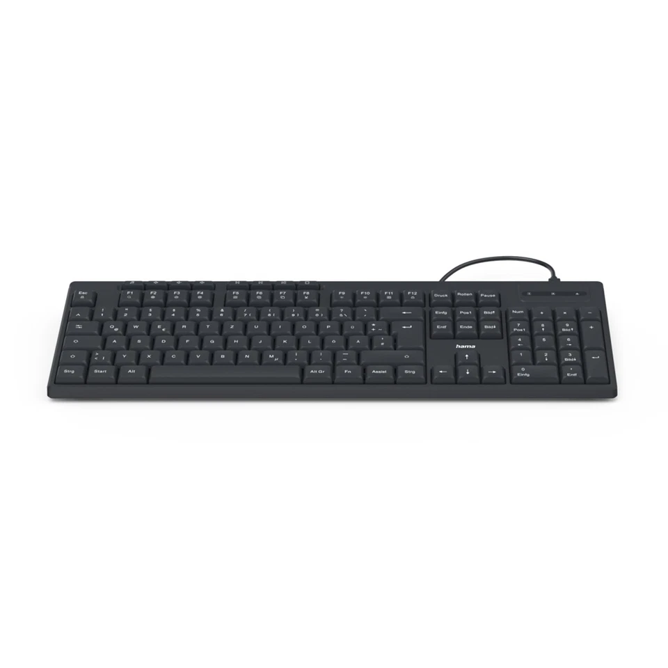 Hama Tastatur CK-200 kabelgebunden USB Keyboard DE QWERTZ 8 Media-Tasten Schwarz - Bild 2 von 4