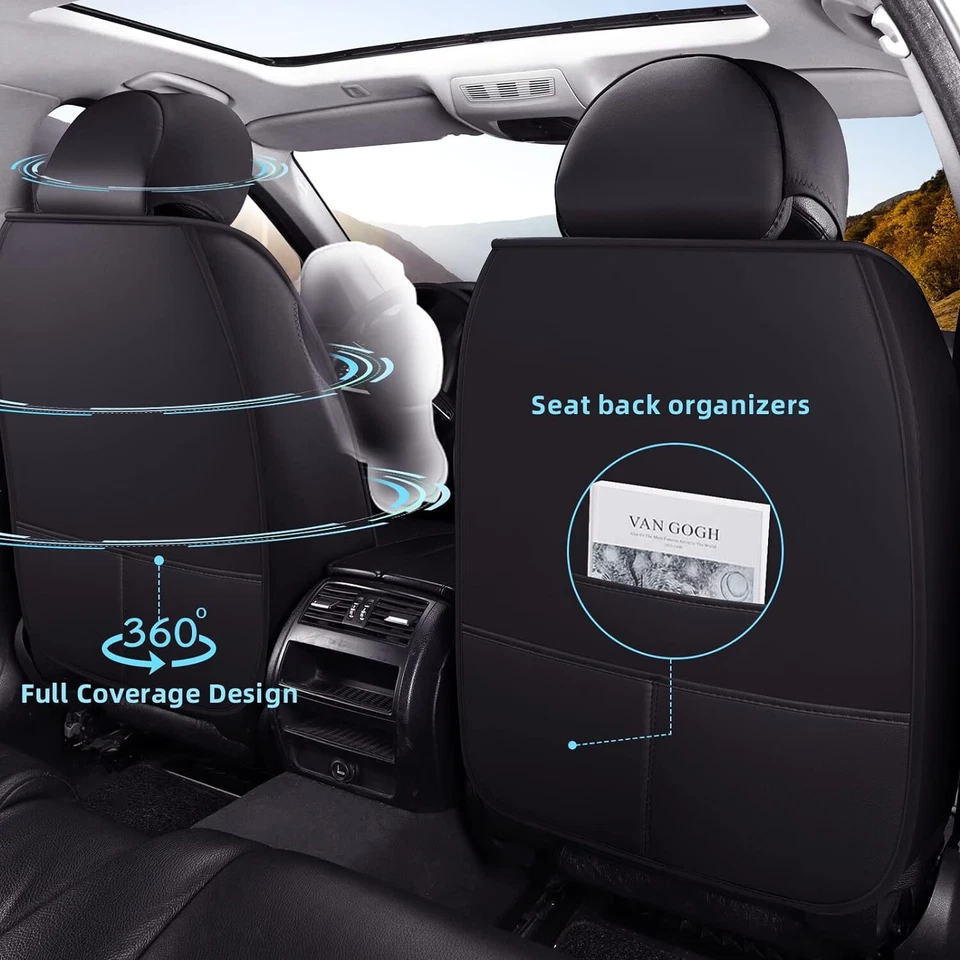 Leather Car Seat Covers 2/5-Passenger For Chevrolet Silverado Front/Rear Cushion - Изображение 4 из 4