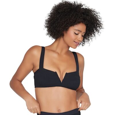 L*Space 298300 Women's Lee Lee Bikini Top Black Size L for sale