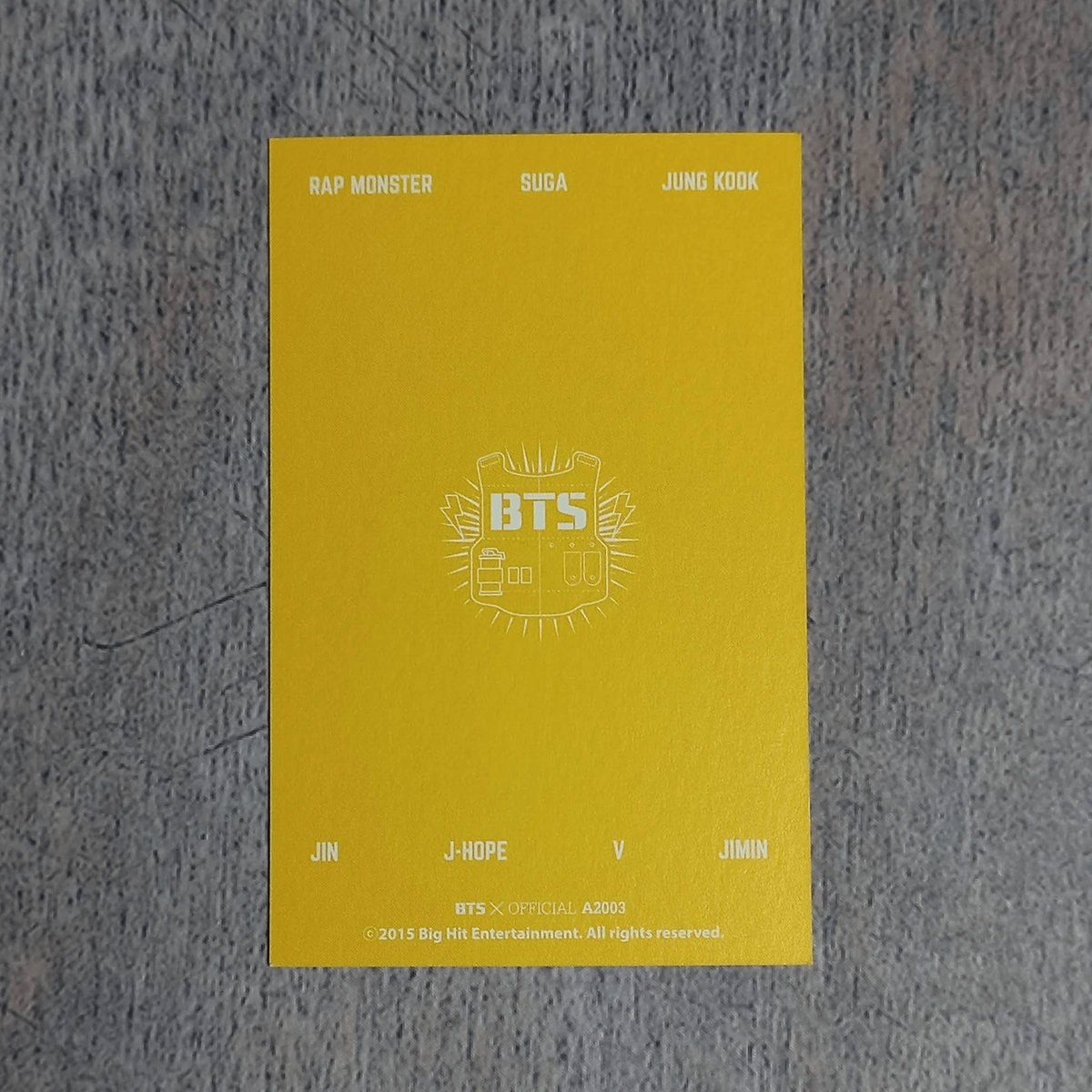 BTS 2015 2nd Army Membership Kit Official Photo Card - RM Set of 2