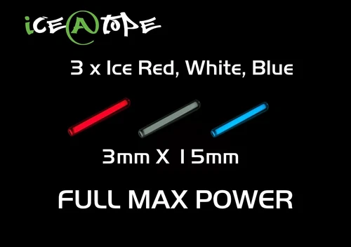 ICEATOPE 3X ICE R W B Isotopes Isotope 3mm X 15mm FULL MAX POWER carp fishing