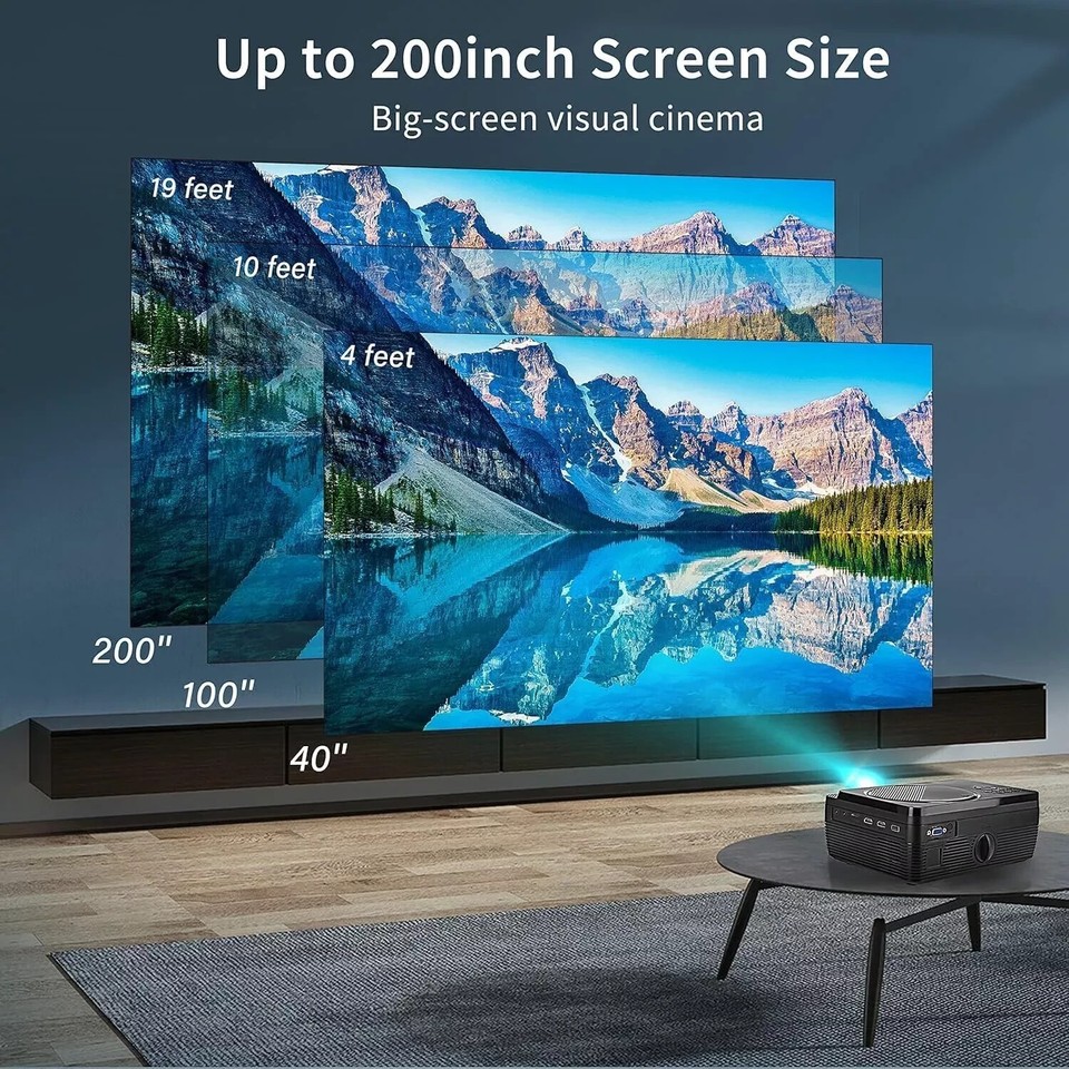 DVD Projector Portable Built in DVD Player HD 1080P Supported Movie ...