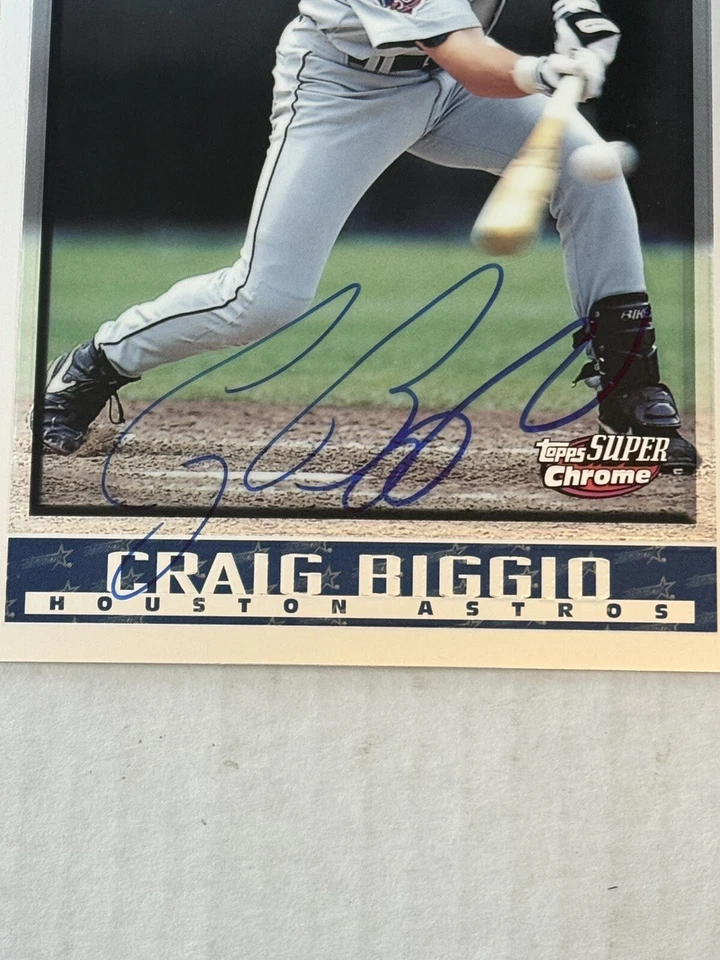 Craig Biggio 1998 Topps Super Chrome Auto Signed Jumbo Card Houston Astros HOF🔥 - Image 2 of 3