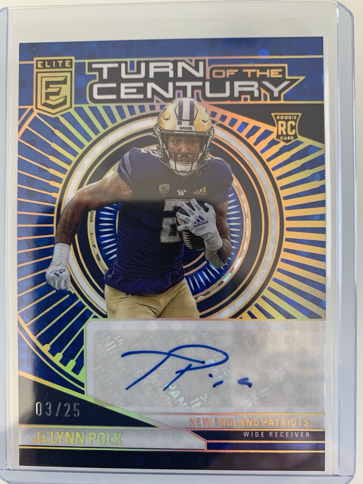 2024 Panini Donruss Elite Ja’Lynn Polk Auto - 3/25  Blue- Turn of the Century