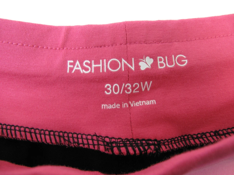 FASHION BUG Womens Size 30/32 Black Stretch Pull On Pants 33" Inseam - Image 4 of 4