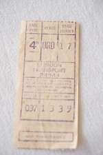 London Transport Gibson Machine No 24944 Route 037 Bus Tram Ticket