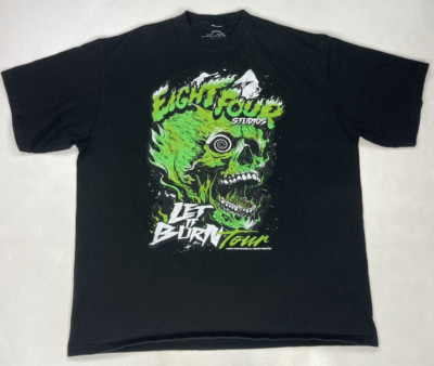 Eight Four Studios Let It Burn Tour Skull Graphic T-shirt Men 3XL Black
