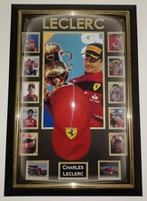 New Framed Charles Leclerc Signed CAP Autographed Hat Display ** 